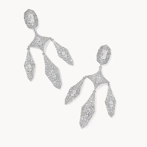 Kendra Scott Bella Silver Statement Earrings in White CZ